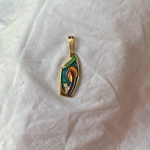 Abstract Gold and Multicolor Pendant